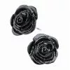 Black Rose Stud Earrings Pewter Alchemy E339 -TheHolidayBarn Shop 17 E339