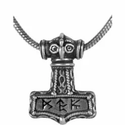 Bindrune Hammer Pendant Pewter Alchemy P338