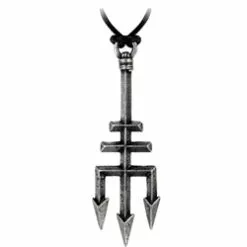 Black Trinity Trident Necklace Pewter Alchemy P686