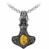 Amber Dragon Thorhammer Pendant Pewter Alchemy P728 2 Amber Dragon Thorhammer Pendant Pewter Alchemy P728 -TheHolidayBarn Shop 17 P728