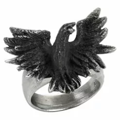 Flocking Raven Ring Pewter Alchemy R197