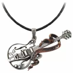 Steel Guitar Pendant Pewter Alchemy ULP35