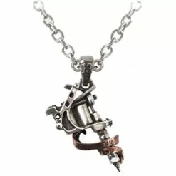 Tattoo Gun Pendant Pewter Alchemy ULP9