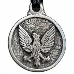 Heraldic Eagle Pewter Necklace Pendant 121.0614