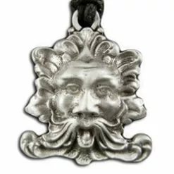 Green Man Pewter Pendant Necklace 121.0646