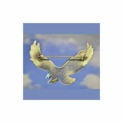 Flying Eagle Brooch Pin In Fine Pewter 106.1172
