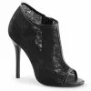 Open Toe Lace Ankle Boot In Black -TheHolidayBarn Shop 34 2208