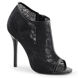 Open Toe Lace Ankle Boot In Black 3 Open Toe Lace Ankle Boot In Black