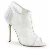 Open Toe Lace Ankle Boots In White