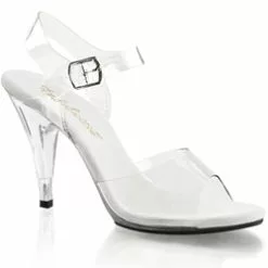 Clear Ankle Strap Four Inch Heel Sandals