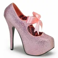 Teeze Pink Rhinestone Platform Mary Jane Pumps 34-4297