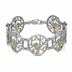 Tree Of Life Silver And Gold Bracelet 52-MBL102