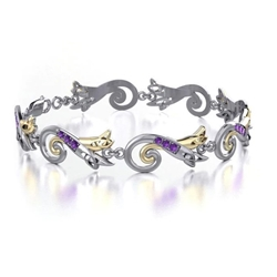 Waves Of Eternity Silver And Gold Bracelet 52-MBL123 3 Waves Of Eternity Silver And Gold Bracelet 52-MBL123