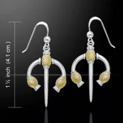 Danu Silver And Gold Thistle Earrings 52-MER551