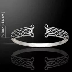 Celtic Knots Open Silver Bangle 52-TBG343