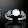 Full Moon Phase Silver Cuff 52-TBG695 -TheHolidayBarn Shop 52 TBG695