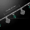Celtic Knotwork & Emerald Glass Silver Bracelet 52-TBL035