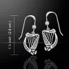 Celtic Knotwork Silver Harp Earrings 52-TE2864 -TheHolidayBarn Shop 52 TE2864