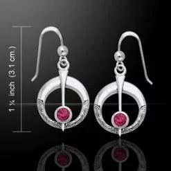 Danu Silver Thistle Earrings With Gems