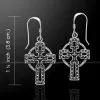 Celtic Cross With Marcasite Silver Earrings 52-VE060