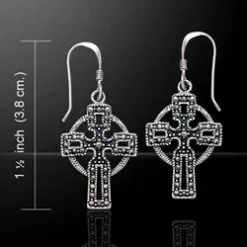 Celtic Cross With Marcasite Silver Earrings 52-VE060