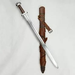 Triple-Lobed Godfred Sword With Integrated Scabbard Belt,Triple Lobed Godfred Sword,Triple-Lobed Viking Sword, Viking Sword With Integrated Scabbard Belt -TheHolidayBarn Shop AH 6966R HG 2