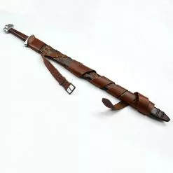 Triple-Lobed Godfred Sword With Integrated Scabbard Belt,Triple Lobed Godfred Sword,Triple-Lobed Viking Sword, Viking Sword With Integrated Scabbard Belt -TheHolidayBarn Shop AH 6966R HG 4