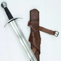 Knightly Arming Sword W/Scabbard And Sword Belt - Stage Combat Version,Knightly Arming Sword- Stage Combat Version With Scabbard And Integrated Sword Belt,Medieval Longsword - Stage Combat Version