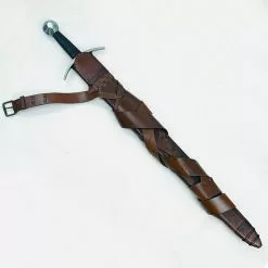 Knightly Arming Sword W/Scabbard And Sword Belt - Stage Combat Version,Knightly Arming Sword- Stage Combat Version With Scabbard And Integrated Sword Belt,Medieval Longsword - Stage Combat Version -TheHolidayBarn Shop AH 6972F HG 4