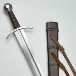 Knightly Arming Sword With Adjustable Hanging Scabbard - Stage Combat Version ,Medieval Longsword - Stage Combat Version