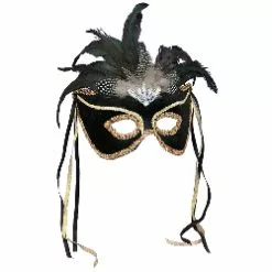 Black Feather Couples Mask 100-113421