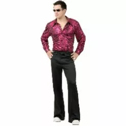 Disco Shirt - Liquid Red & Black Adult Costume 100-180340