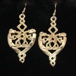 Celtic Knotwork Earrings Gold Plate PCE1