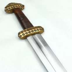 Bronze Hilt Viking Sword With Leather Wrapped Grip - PRS407W -TheHolidayBarn Shop PR S407W 4