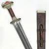 Scandinavian Vendel Chieftain's Sword With Damascus Blade - Tin Plated With Brass Hilt Accents - PRS411D -TheHolidayBarn Shop PR S411D 1