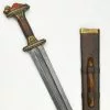 Scandinavian Vendel Chieftain's Sword Damascus Blade - Brass Hilt - Tin Plated Accents - PRS412D -TheHolidayBarn Shop PR S412D 1