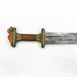 Scandinavian Vendel Chieftain's Sword Damascus Blade - Brass Hilt - Tin Plated Accents - PRS412D -TheHolidayBarn Shop PR S412D 3