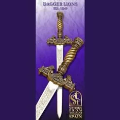 Toledo Lion Dagger, Gold Finish TS-190-O