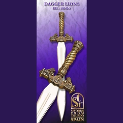 Toledo Roman Lion Dagger, Gold Finish 3 Toledo Roman Lion Dagger, Gold Finish